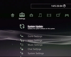 system update selection